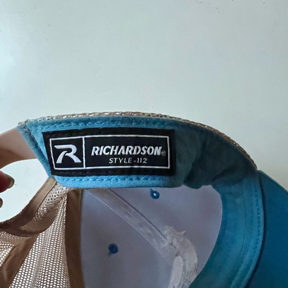 The Squire Chatham MA Trucker Hat by Richardson 112 teal tan mesh snapback NWOT - Picture 3 of 5
